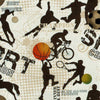 Klika - Papier cadeau 50cm design 31517 Sport sur kraft marron