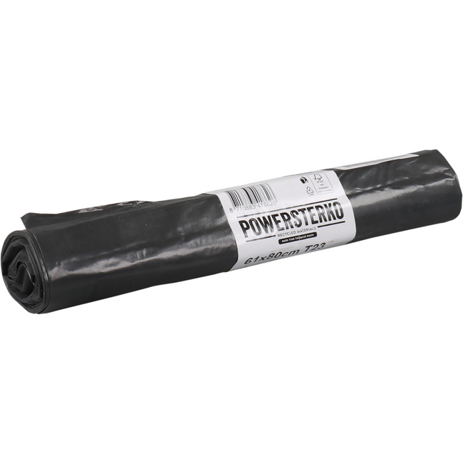 PowerSterko -  Afvalzak | Gerecycled LDPE | 61x80cm | T23 | grijs | 500 stuks