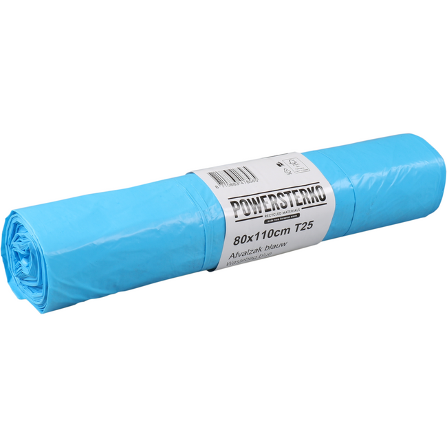 PowerSterko - Abfallbeutel | Recyceltes LDPE | 80x110cm | T25 | blau | 300 Stück