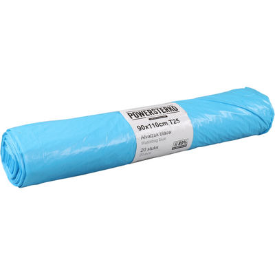 PowerSterko - Abfallbeutel | Recyceltes LDPE | 90x110cm | T25 | blau | 300 Stück