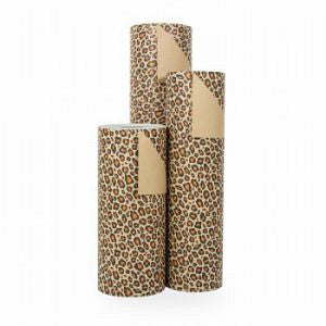 Klika - Papier cadeau - Papier cadeau - Leopard sur marron côtelé 50 cm