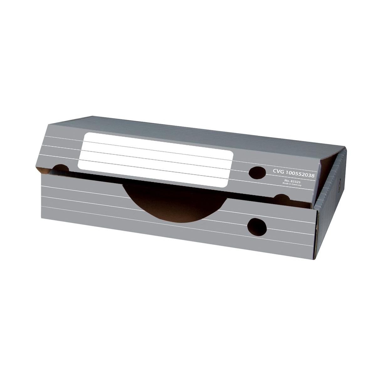 Elba - boîte d'archives horizontale, pi 45 x 34 x 8,8 cm, gris et blanc