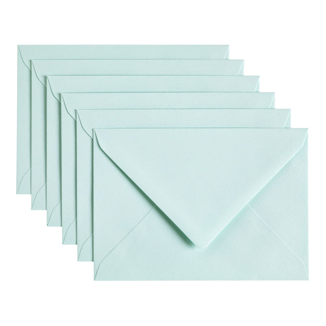 Papicolor - Enveloppe C6 114x162mm vert d'eau pack de 6 pièces