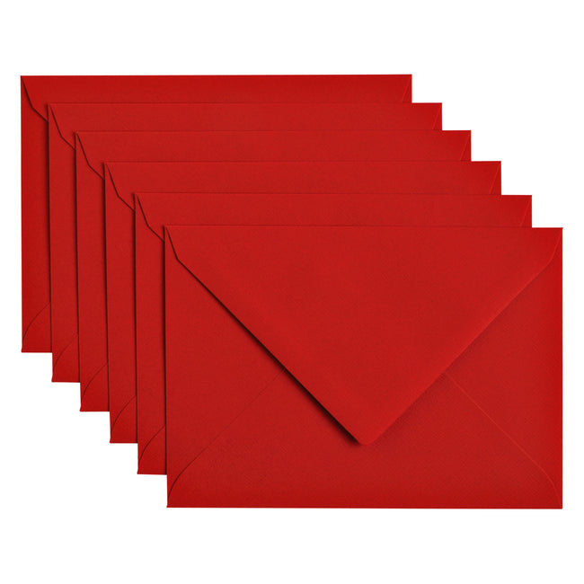 Papicolor - Briefumschlag C6 114x162mm rot Packung mit 6 Stück