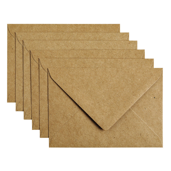 Papicolor - Enveloppe C6 114x162mm kraft marron pack de 6 pièces