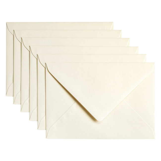Papicolor - Umschlag C6 114x162mm Metallic-Elfenbein, Packung mit 6 Stück