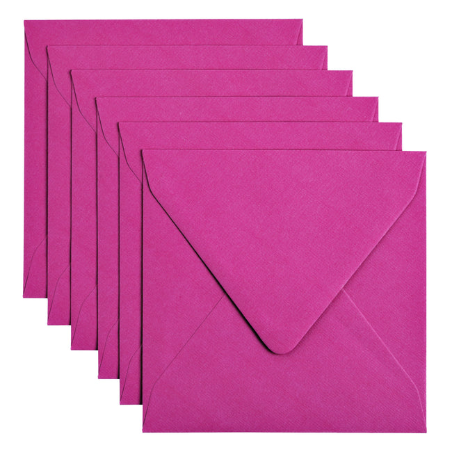 Papicolor - Enveloppe 140x140mm rose vif, paquet de 6 pièces
