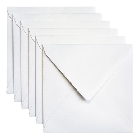Papicolor - Enveloppe 140x140mm blanc nacré métallisé pack de 6 pièces