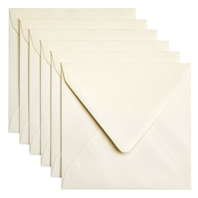 Papicolor – Umschlag 140 x 140 mm, metallisches Elfenbein, Packung mit 6 Stück