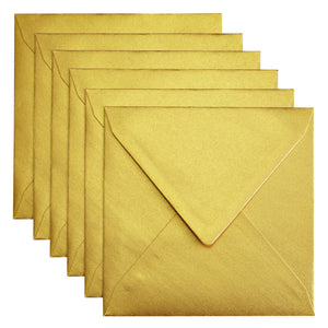 Papicolor - Enveloppe 140x140mm or métallisé, pack de 6 pièces