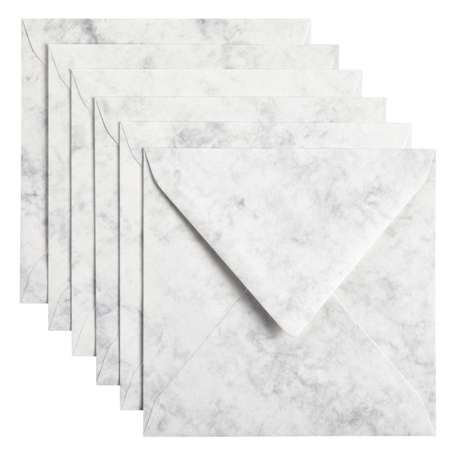 Papicolor - Umschlag 140x140mm marmorgrau Packung mit 6 Stück