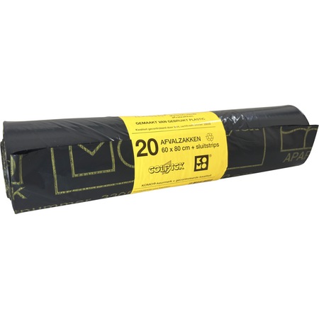 KOMO - Sac poubelle | PEBD recyclé | 60x80cm | gris | 20 rouleaux