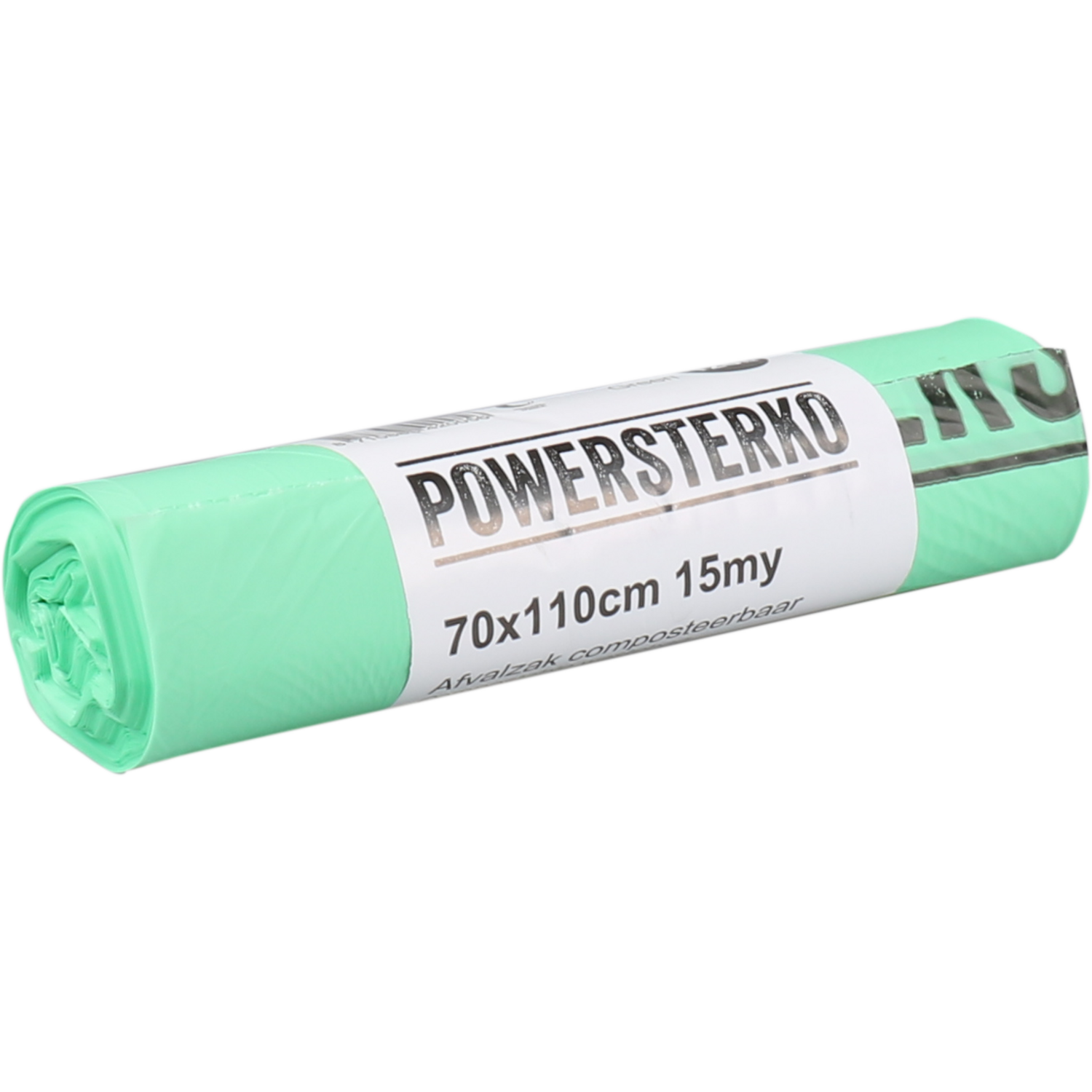 Powersterko - Sac poubelle bioplastique T15 70x110cm 120L vert rouleau de 10 pièces