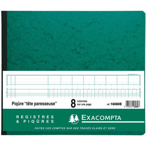 Exacompta - Register, ft 27 x 32 cm, 8 Spalten auf 1 Seite, 28 Zeilen, 80 Seiten