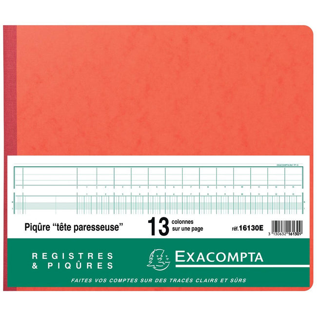 Exacompta -  registers, ft 27 x 32 cm, 13 kolommen op 1 bladzijde, 31 lijnen, 80 bladzijden
