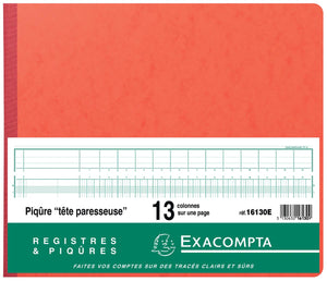 Exacompta - registres, pi 27 x 32 cm, 13 colonnes sur 1 page, 31 lignes, 80 pages