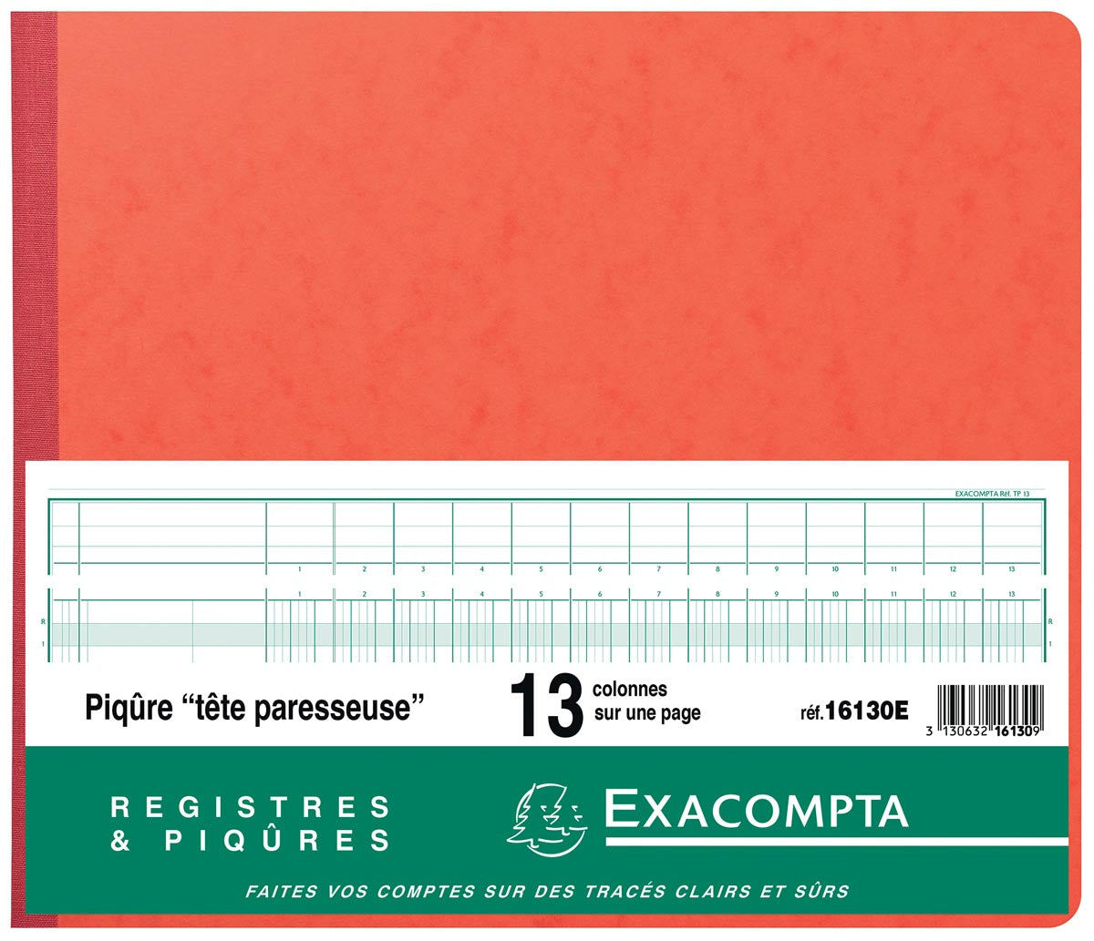 Exacompta - registers, ft 27 x 32 cm, 13 kolommen op 1 bladzijde, 31 lijnen, 80 bladzijden