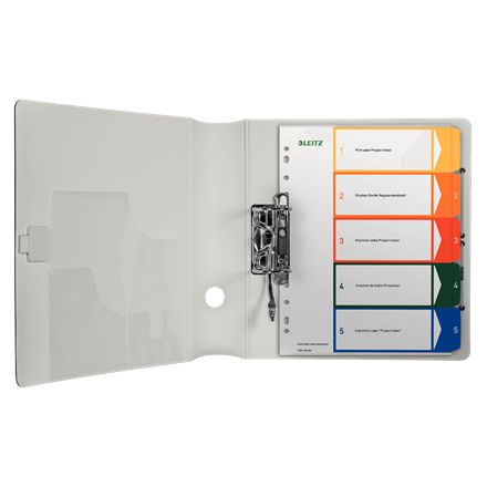 Leitz - Index de projets imprimables sur PC 5 onglets