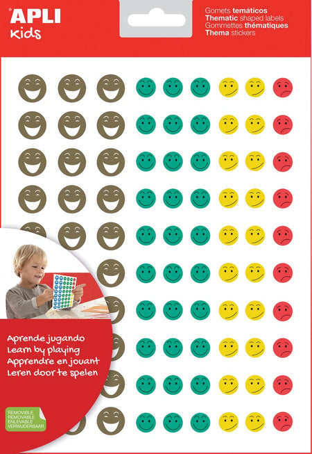 Apli Kids - Autocollants de récompense pour enfants Happy Smile, blister de 12 feuilles