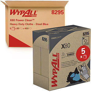 WypAll - Poetsdoek x80 powerclean 426x212mm blauw | 5 stuks