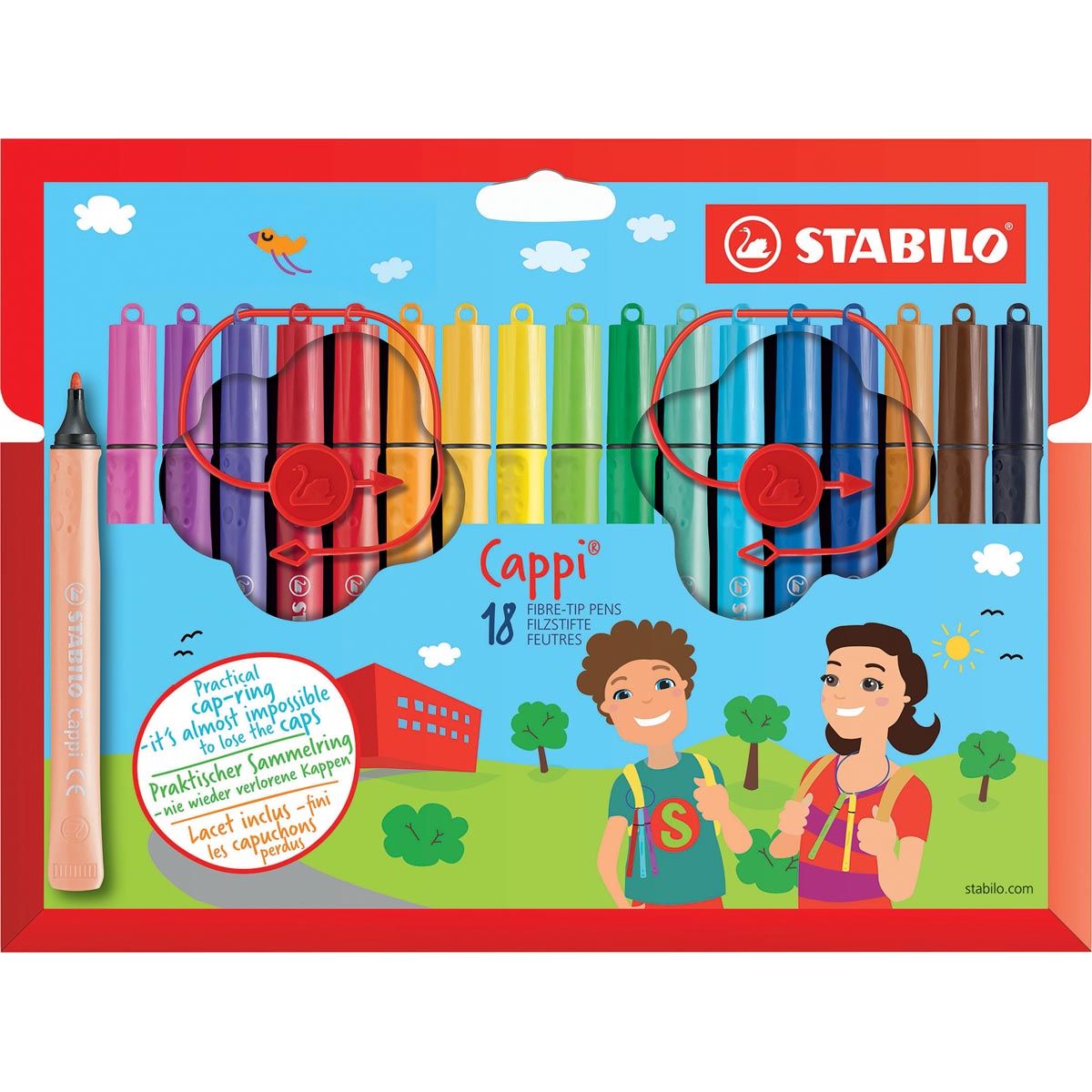 STABILO - Cappi-Filzstift, Karton mit 18 Stück