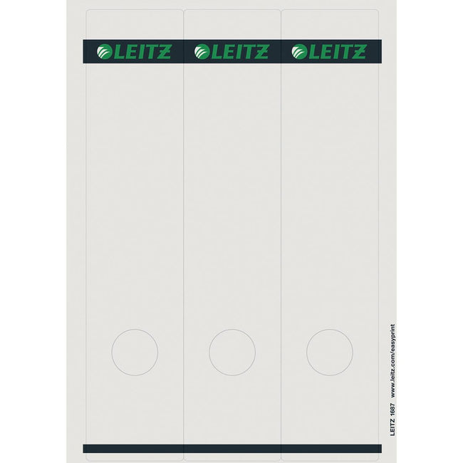 Leitz - étiquettes de dos, pour série 1080, ft 6,1 x 28,5 cm, paquet de 75 pièces, blanc