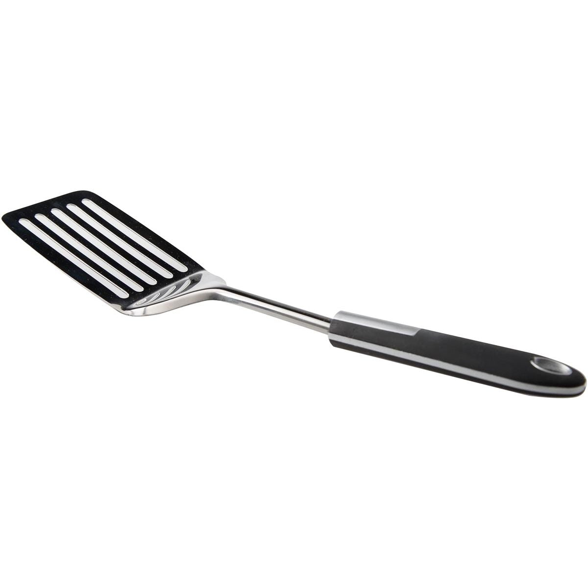 Cosy - Spatule tendance avec ouvertures, en acier inoxydable, 33,5 cm, noire