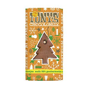 Tony's Chocolonely - Chocolate Christmas Milk Ginger Bookies 180GR