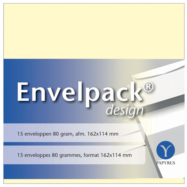 Papyrus - Enveloppe Envelpack Design C6 114x162mm ivoire 894400 15 pièces