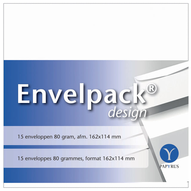 Papyrus - Enveloppe Envelpack Design C6 114x162mm blanc 894406 15 pièces