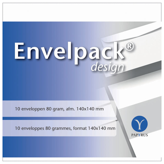 Papyrus -  Envelop  envelpack vierkant 140x140mm wit | 10 stuks