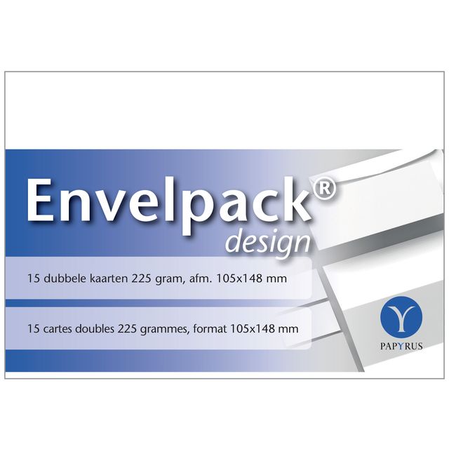 Papyrus - Doppelkarte Envelpack Design A6 105x148mm weiß 894456 15 Stück