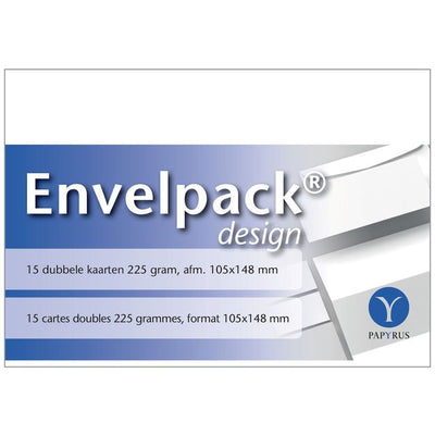 Papyrus -  Dubbele kaart  envelpack a6 105x148mm wit