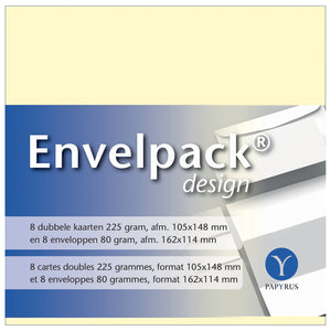 Papyrus - Carte Double Envelpack Design C6 114x162mm ivoire 894430 lot de 8 | 10 pièces