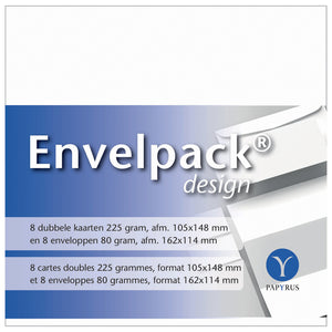 Papyrus -  Dubbele kaart  envelpack c6 114x162mm wit