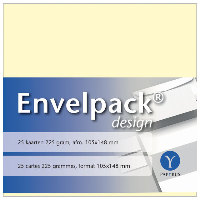 Papyrus - Carte Unique Envelpack Design A6 105x148mm ivoire 894420 lot de 25