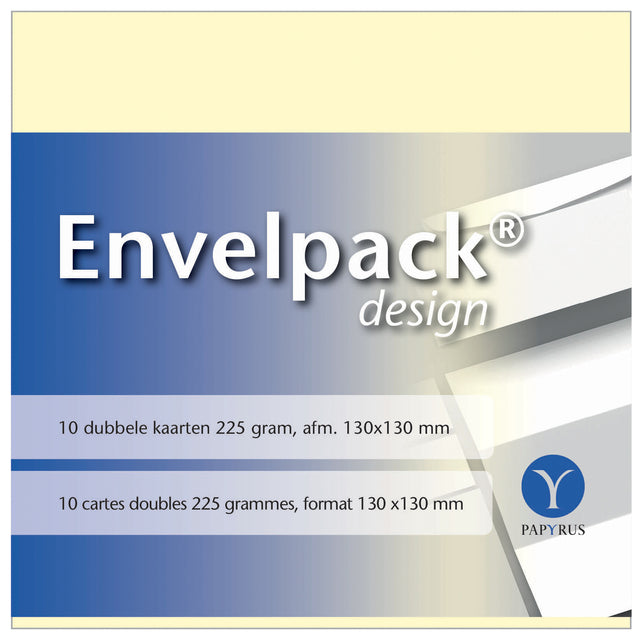 Papyrus - Doppelkarte Envelpack Design quadratisch 130x130mm elfenbein 894460 10er Set