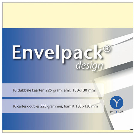 Papyrus -  Dubbele kaart  envelpack 130x130mm ivoor