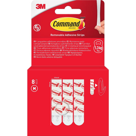 Command - Klebestreifen, mittel, weiß, Blister à 8 Stück