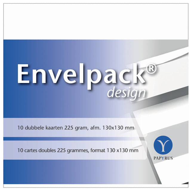 Papyrus - Double Card Envelpack Design carré 130x130mm blanc 894466 lot de 10 | 10 pièces