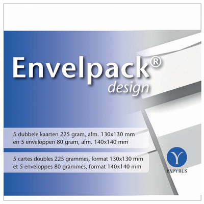 Papyrus -  Dubbele kaart  envelpack 140x140mm wit