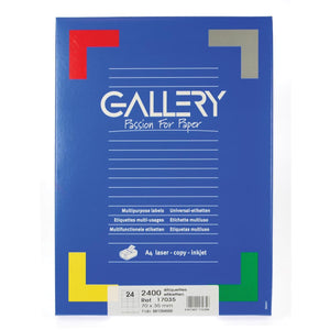 Galerie – weiße Etiketten, 70 x 35 mm (B x H), rechtwinklig, Karton mit 2.400 Etiketten