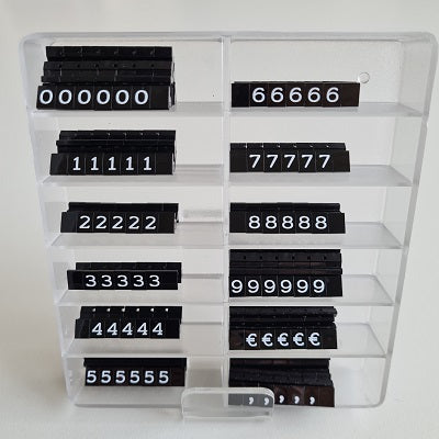 Klika - Vitrine cassette de prix 6mm noir/blanc