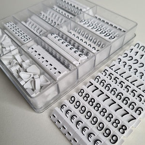 Klika - Cassette de prix Vitrine 10mm blanc/noir 2 pièces