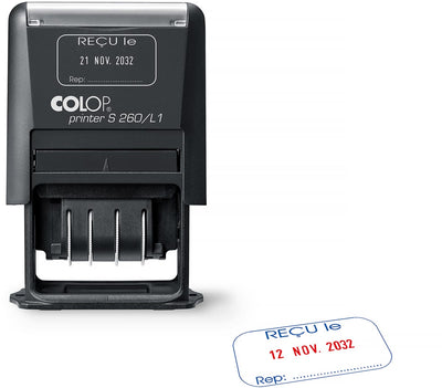 Colop -  tekststempel Printer S260/L1 N, met datum en ONTVANGEN