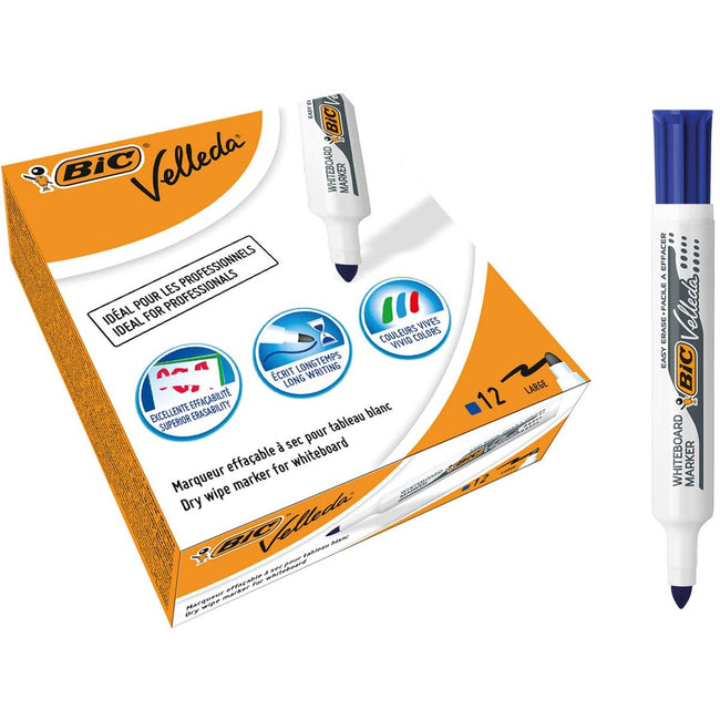 BIC - Marqueur pour tableau blanc Velleda 1711 rond grand bleu