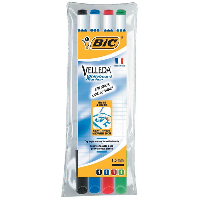 Velleda - Marqueur pour tableau blanc 1721 rond fin assorti lot de 4 pièces