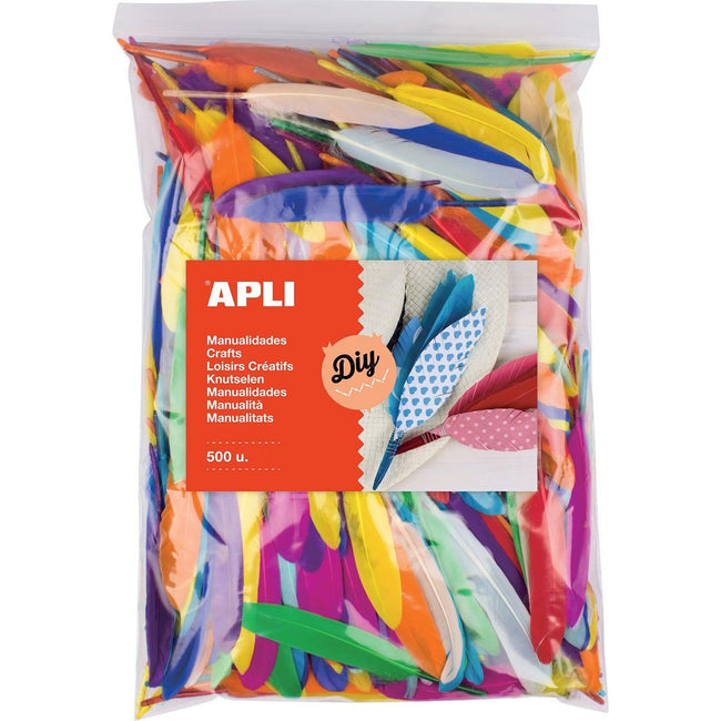 Apli - plumes, sachet de 500 pièces couleurs assorties