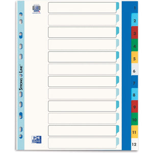 Oxford - Reiter, Größe A4 Maxi (für Turniertaschen), aus farbigem PP, 11-Loch-Lochung, Set 1-12