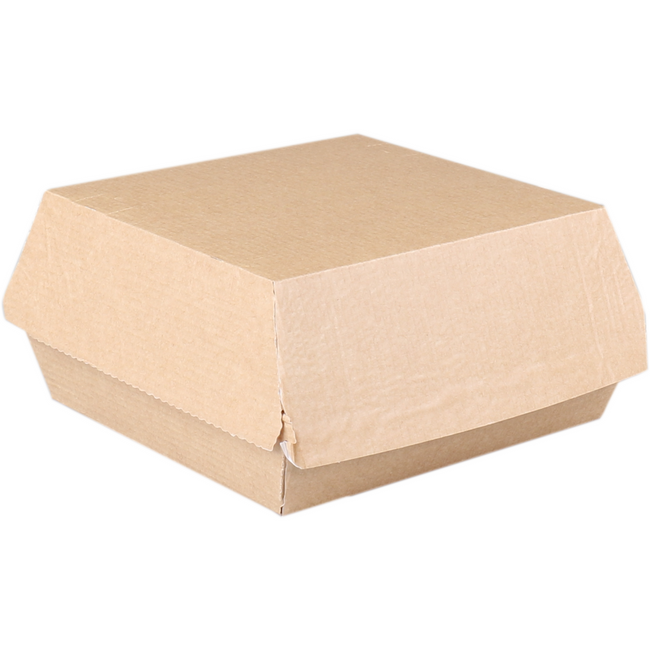 Depa -  Bak | Ersatzpapier | Golfpapieren snacklijn | hamburgerbox | 115x115x65mm | bruin | 300 stuks